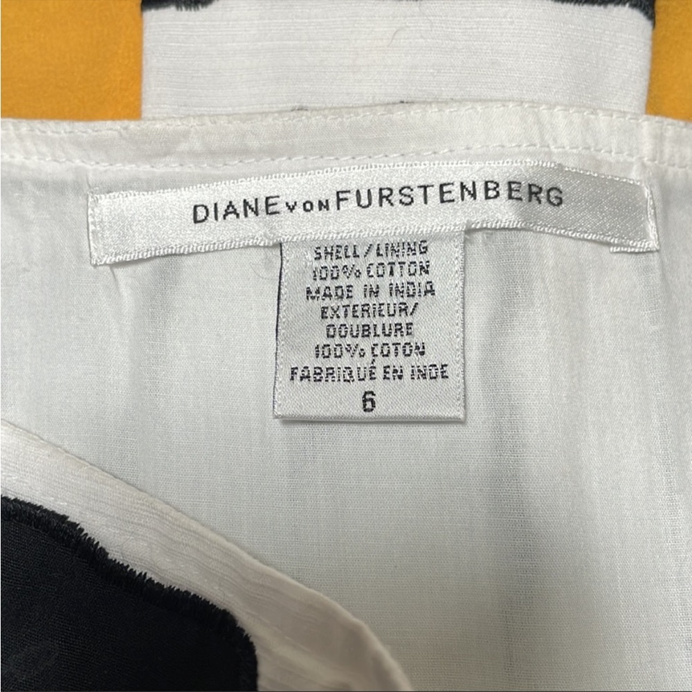 Diane von Furstenberg white cotton colorful abstract print pleated skirt size 6 - Picture 5 of 9